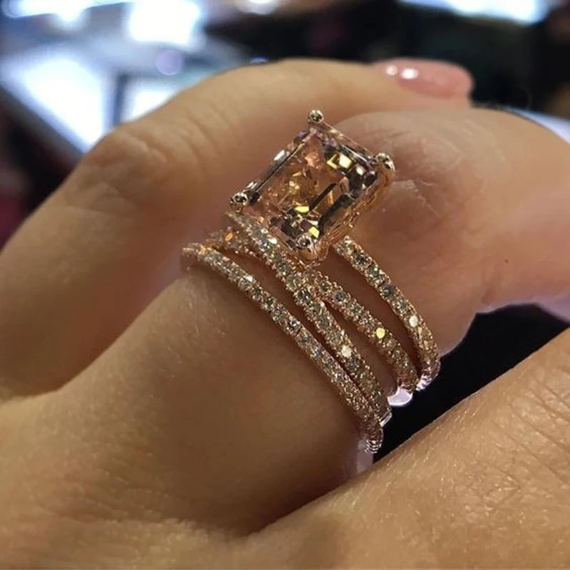 Champagne crystal stone Ring
