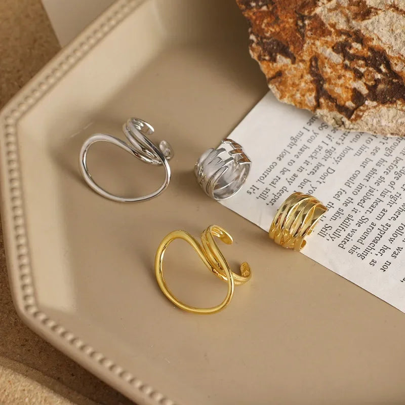 Exaggerated Lines Rings