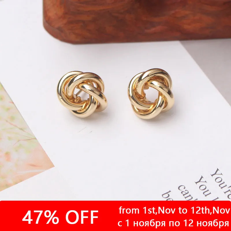Twist Round Earrings