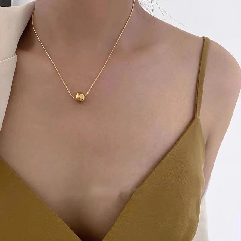 Ball Pendant  Short Necklace