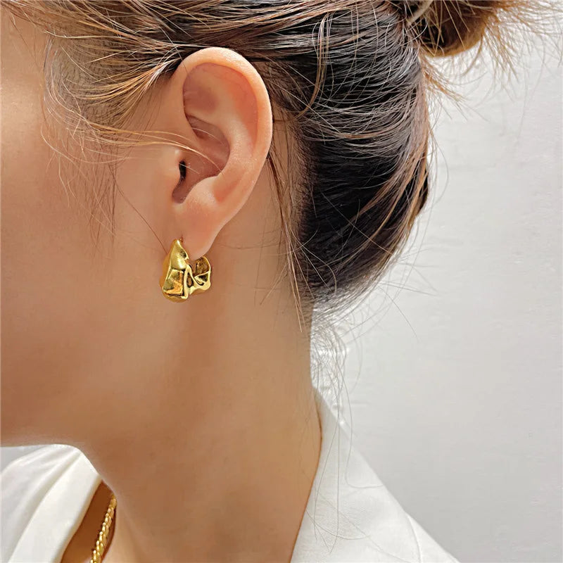 Pleated Lava Earrings