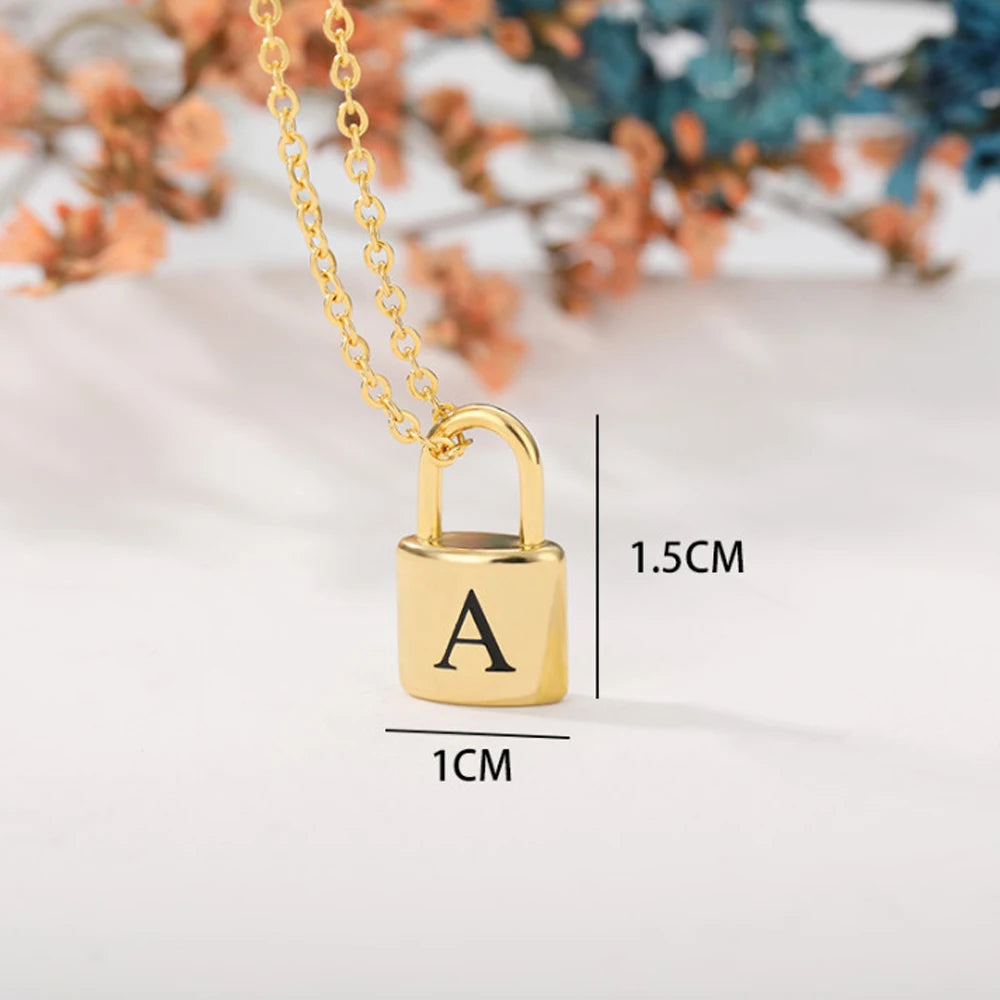 Padlock Lock Letter Necklace
