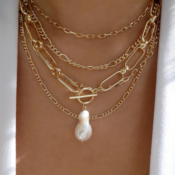 Multi-Layer Crystal Pendant Necklaces Set