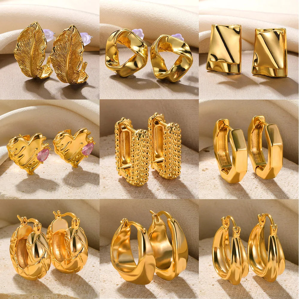 Round Hoop Earrings