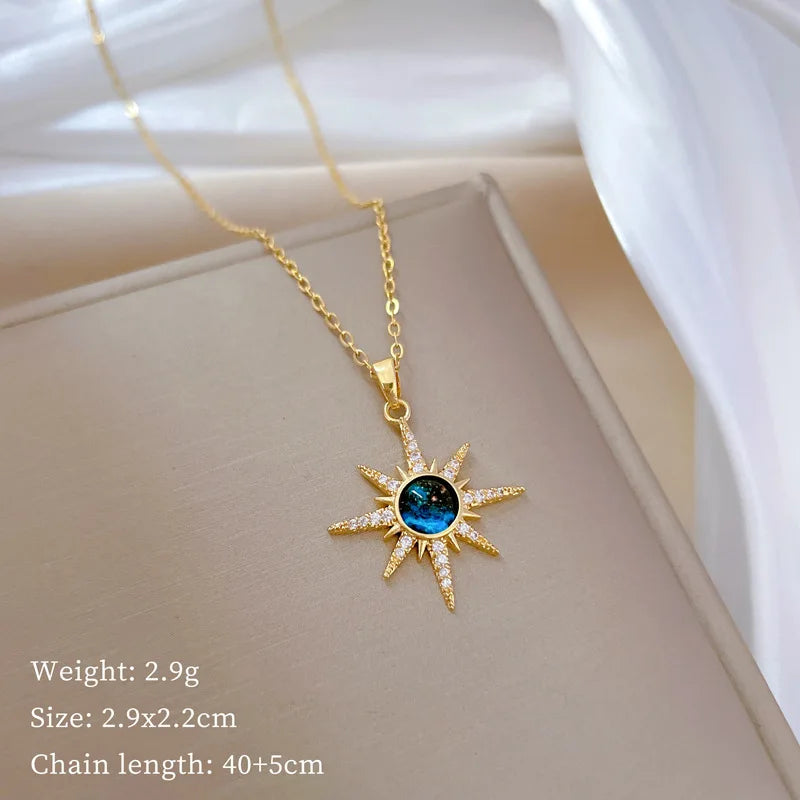 Exquisite Starry Planet Zircon Necklace
