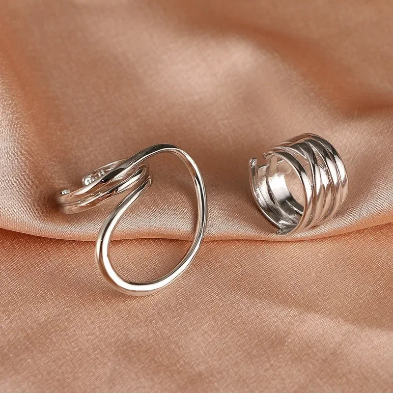 Exaggerated Lines Rings