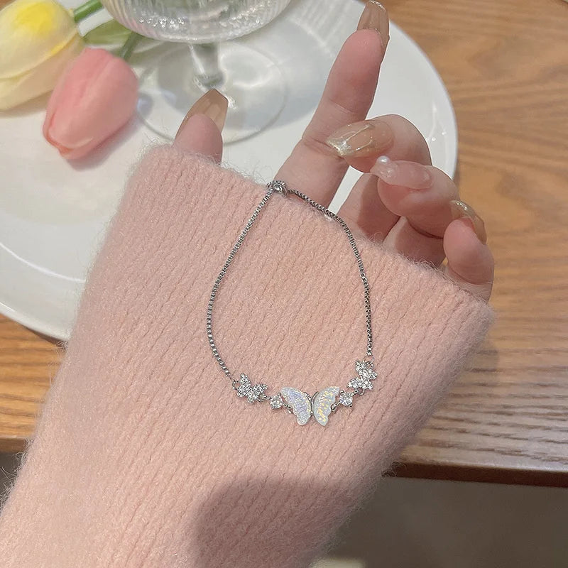 Colorful Zircon Butterfly Drawstring Bracelets