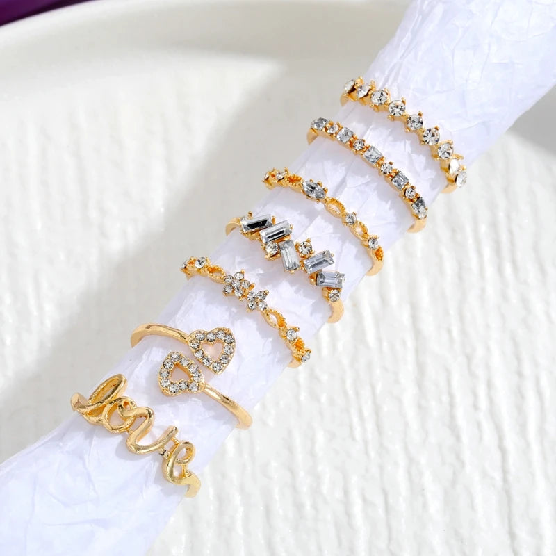 Boho Zircon Rings Set