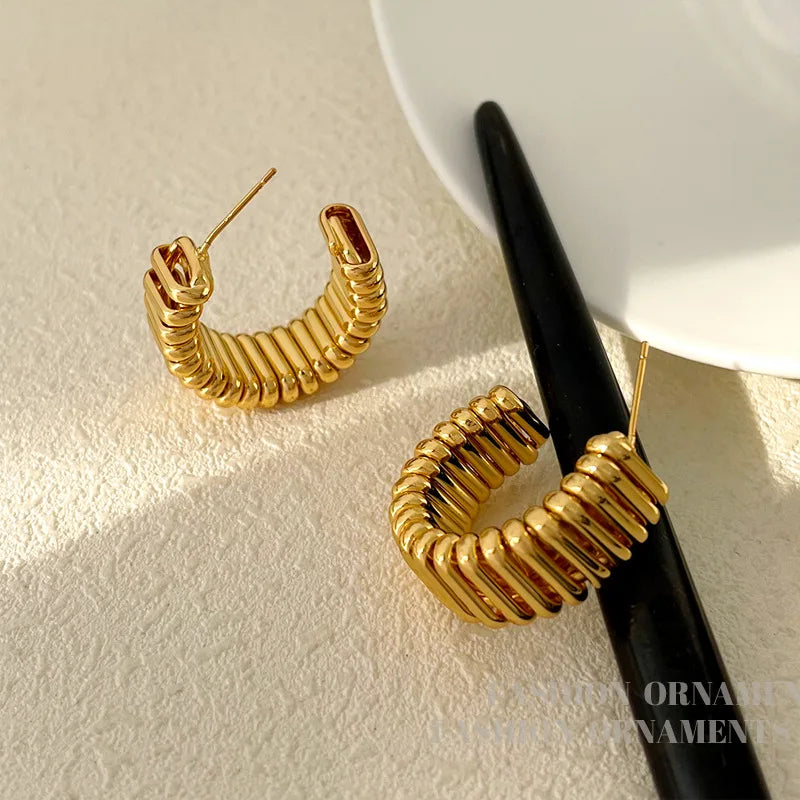  Needle Hoop Earrings