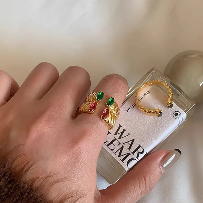 Foxanry Non-fading Gold Color Engagement Rings