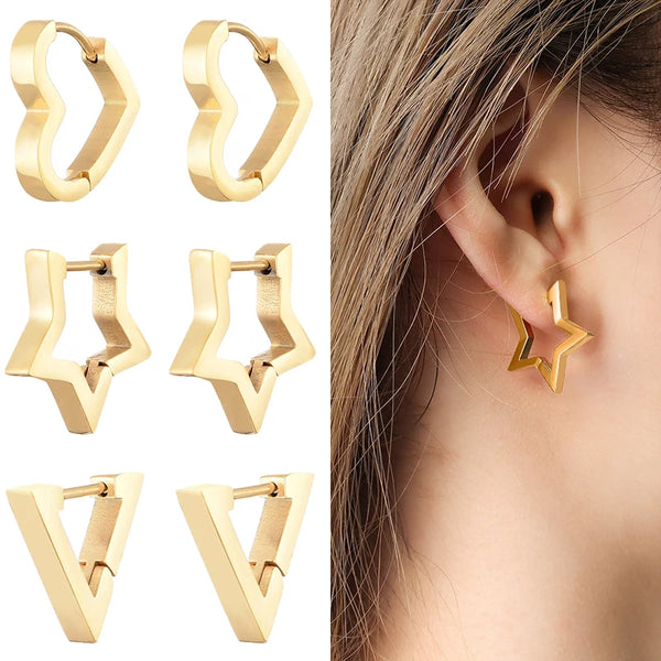 Heart Star Oval Earrings