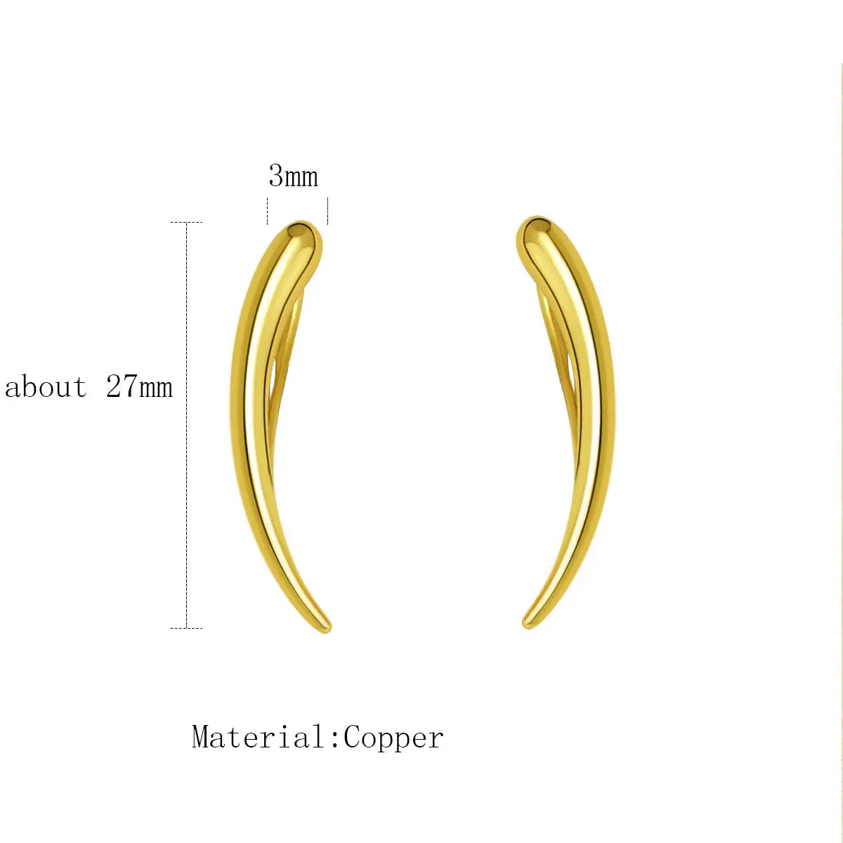 Long Dipper Ear Hook Clip on Earrings