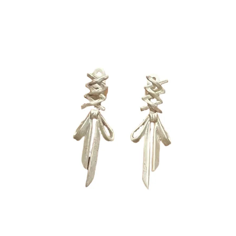 Exquisite White Bow Stud Earrings