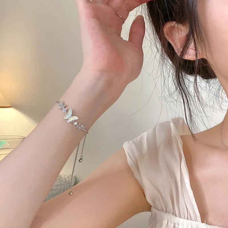 Colorful Zircon Butterfly Drawstring Bracelets