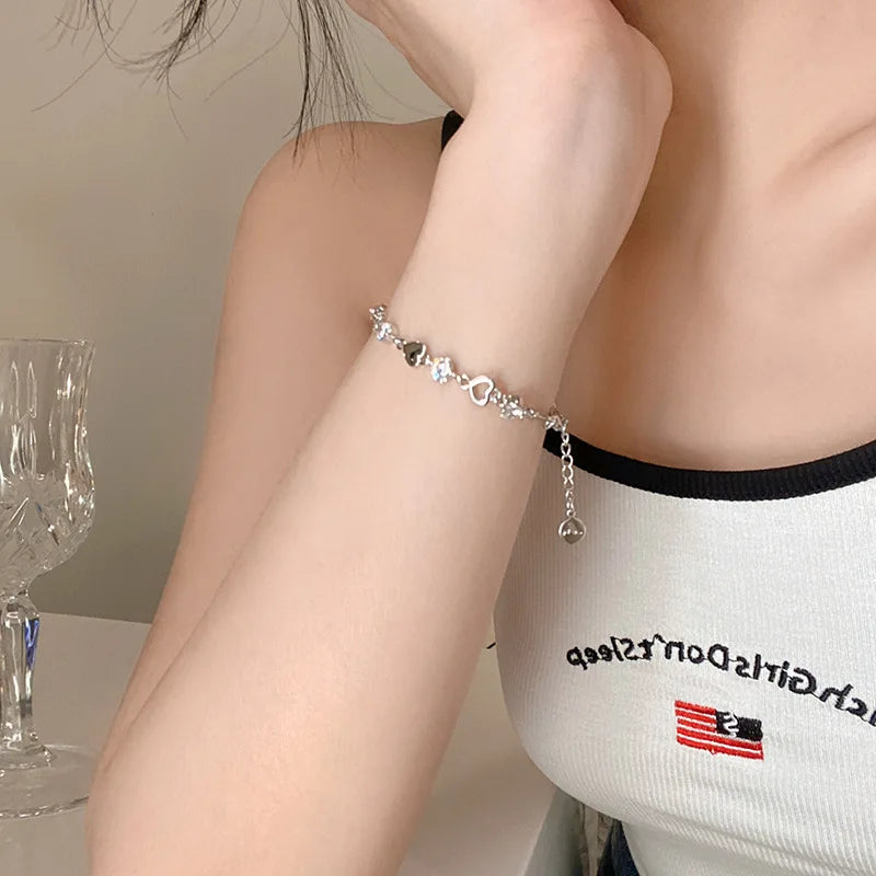 Hollow Heart Delicate Chain Bracelet