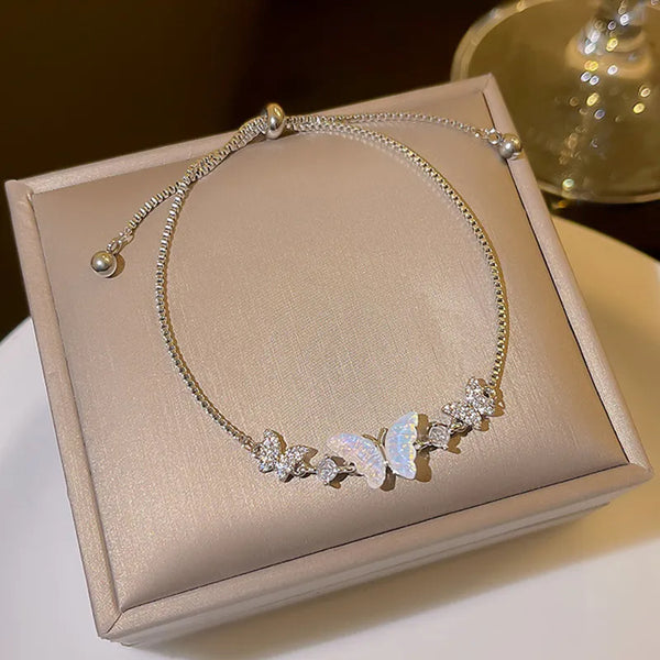 Colorful Zircon Butterfly Drawstring Bracelets