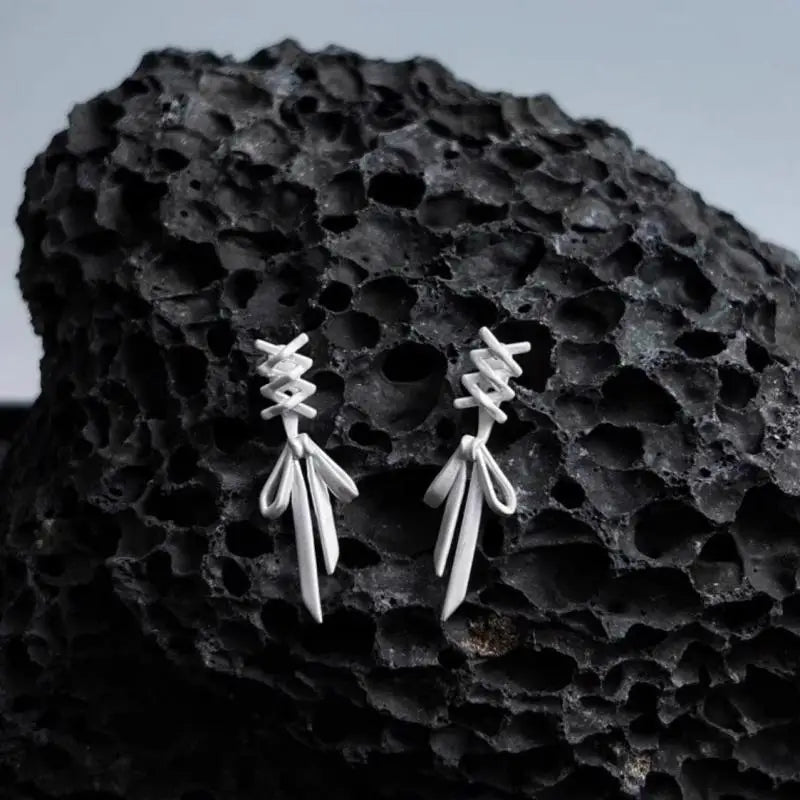 Exquisite White Bow Stud Earrings
