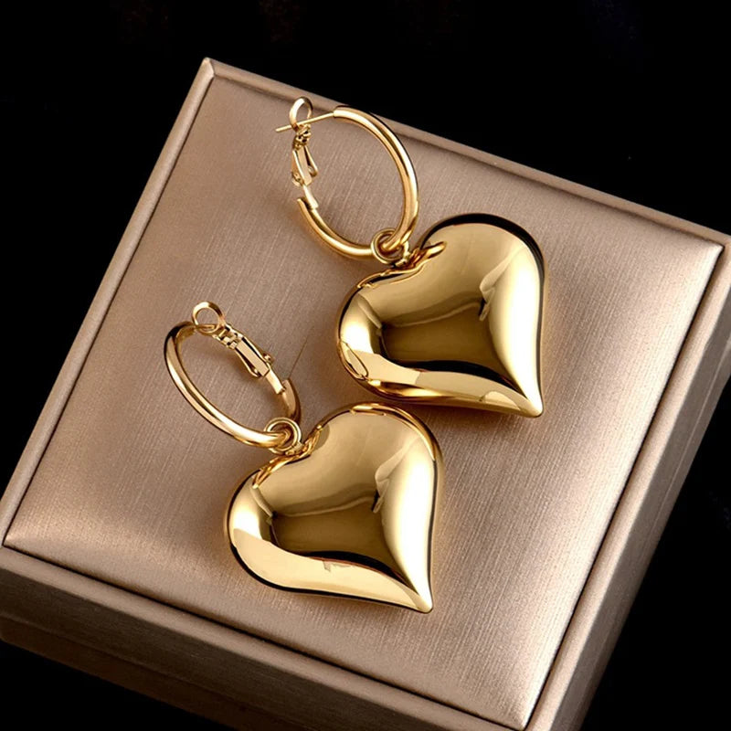 Heart Huggie Hoop Earrings