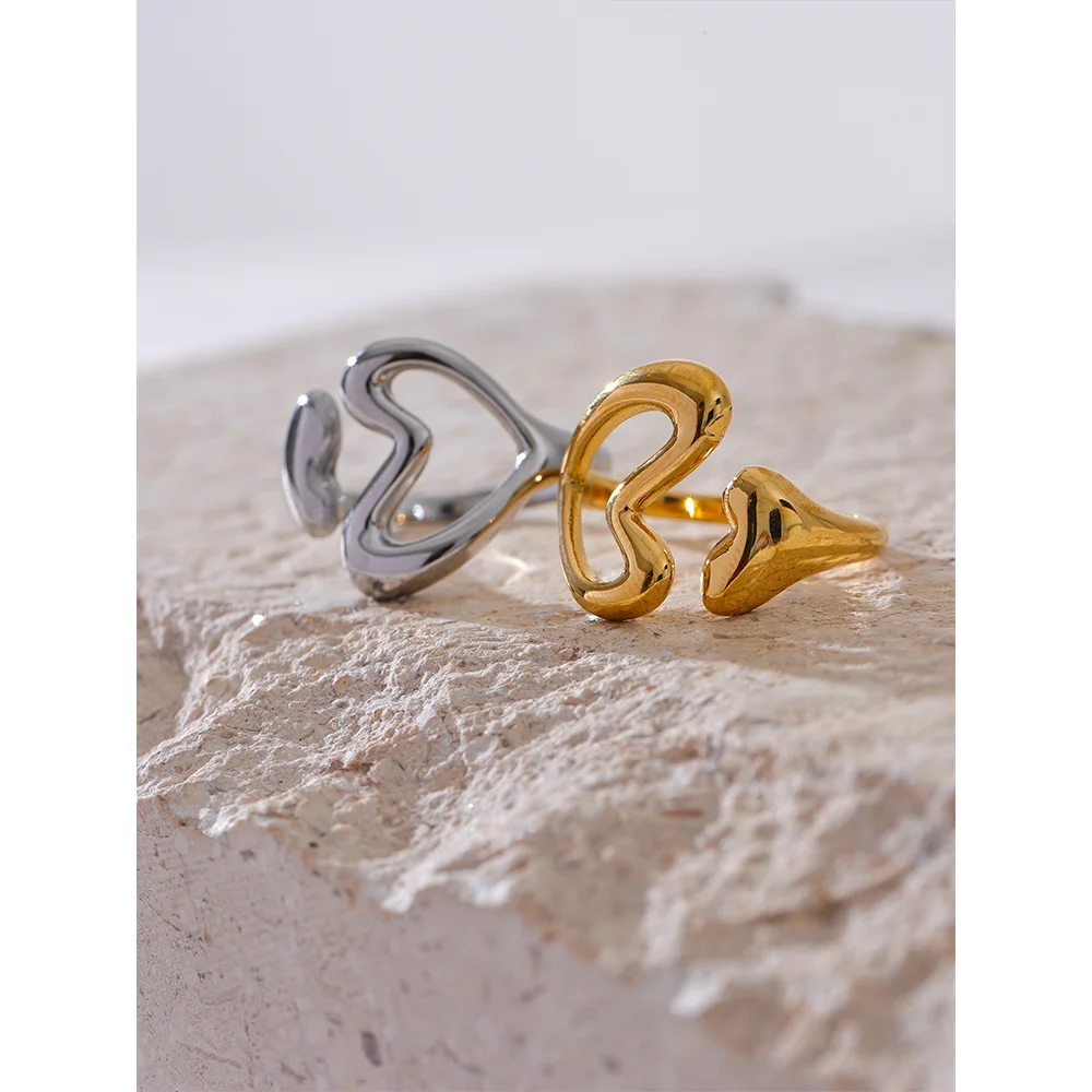 Heart Love Hollow Minimalist Ring