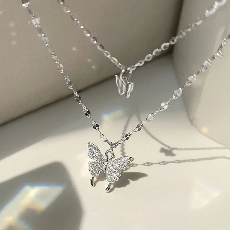 LATS New Shiny Round Plate Necklace Rose