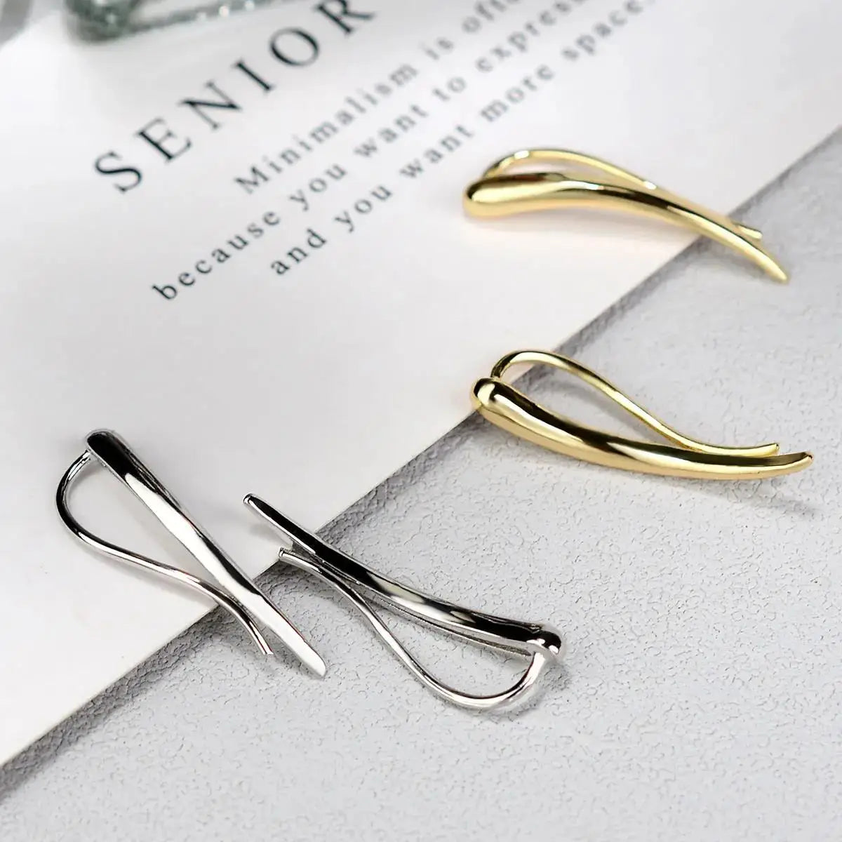 Long Dipper Ear Hook Clip on Earrings