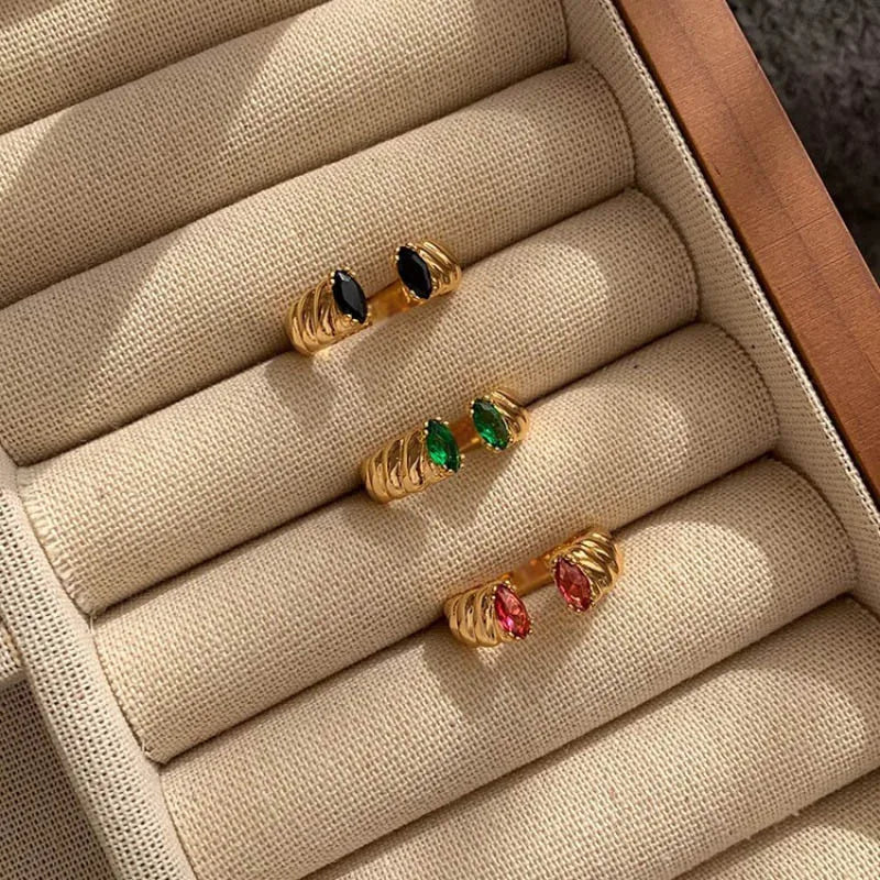 Foxanry Non-fading Gold Color Engagement Rings