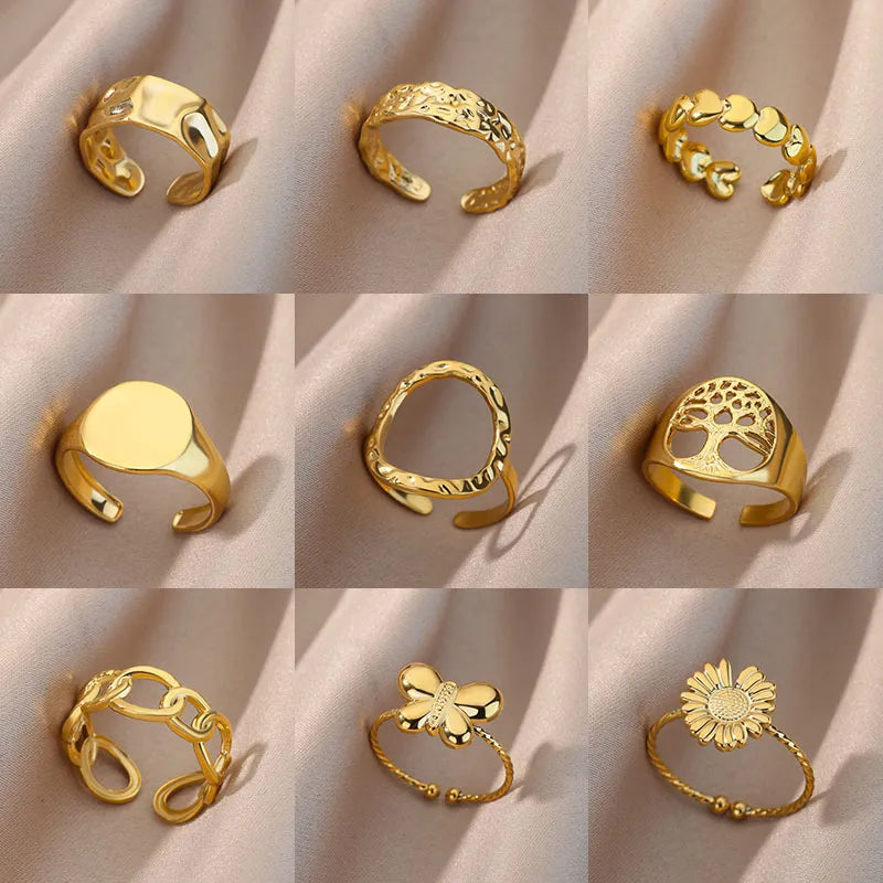 Irregular Hollow Opening Ring