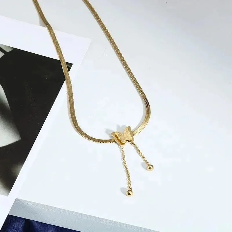 Butterfly Necklace Women  Snake Chains Aesthetic Charm Choker