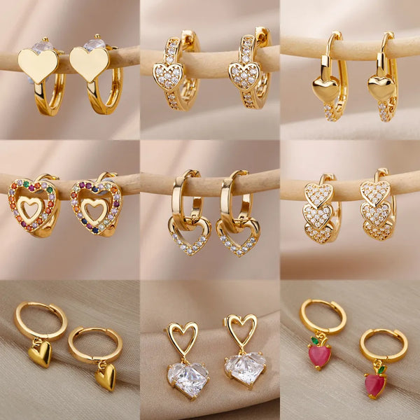 Zircon Heart Pendientes Earrings