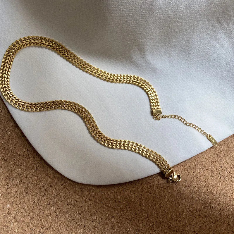 Weave Charm Thick Chain Necklaces