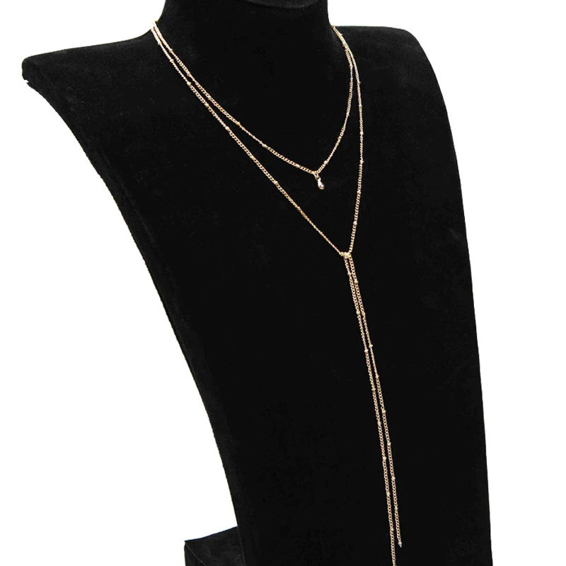 Long Beads Tassel Choker Necklaces