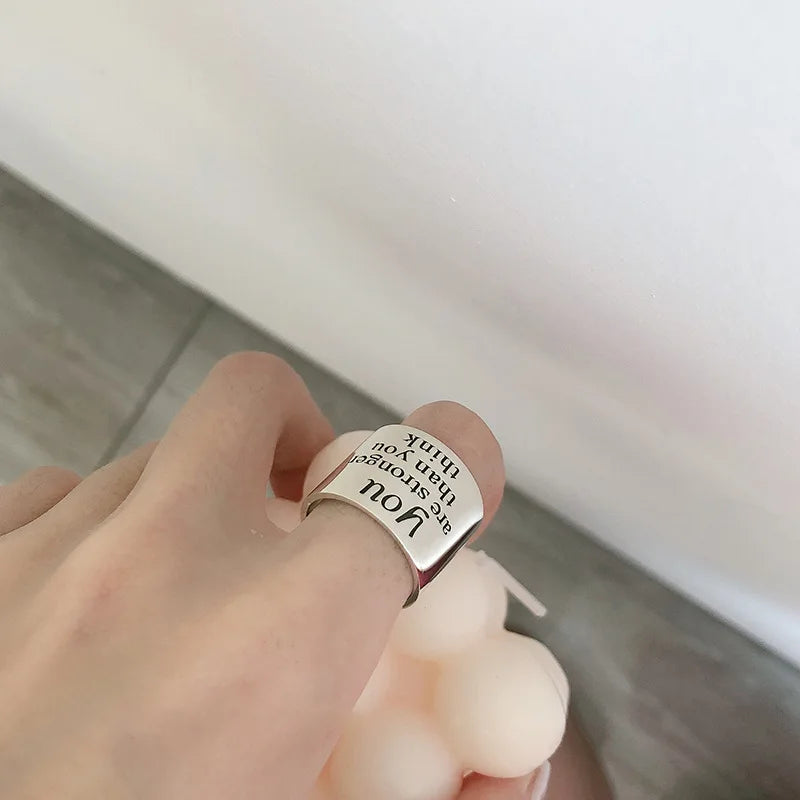 HUANZHI Silver Color Multilayer Big Rings
