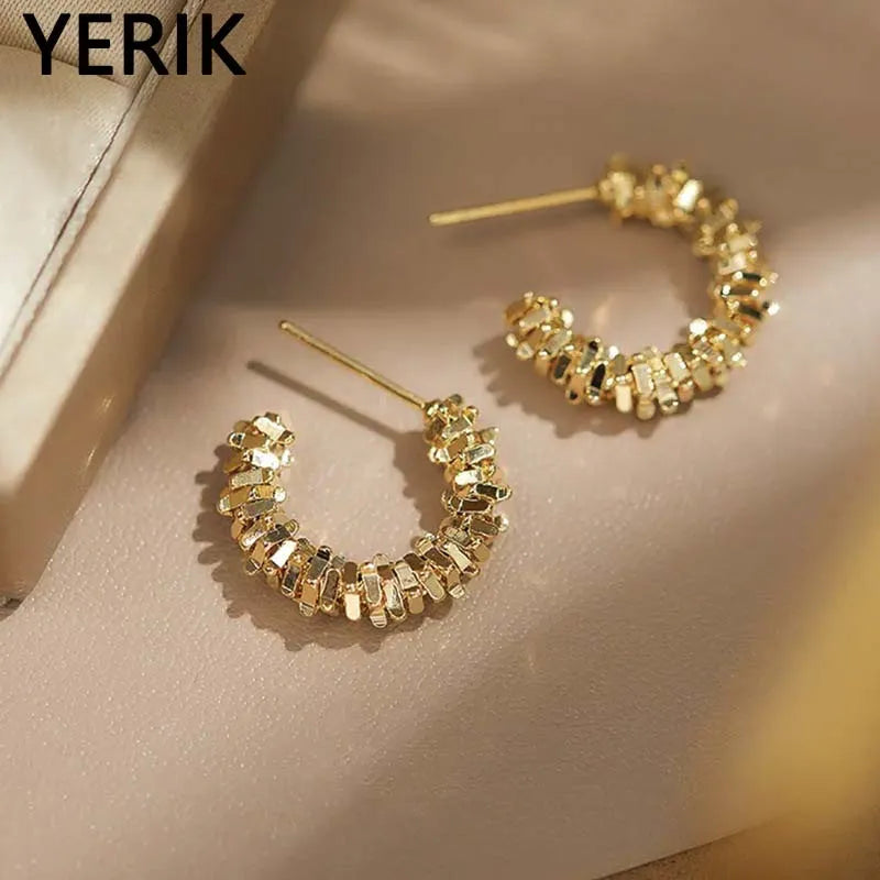 C-Shaped Semicircular Earrings