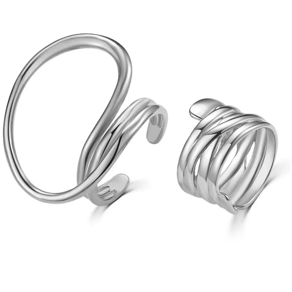 Exaggerated Lines Rings