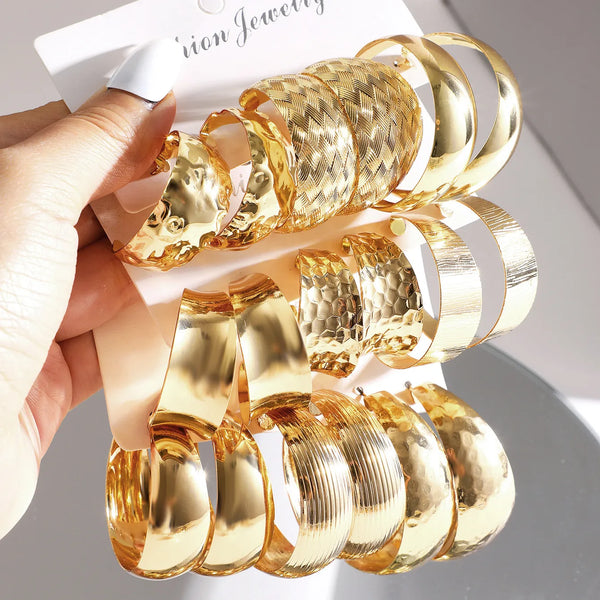Big Circle Hoop Earrings