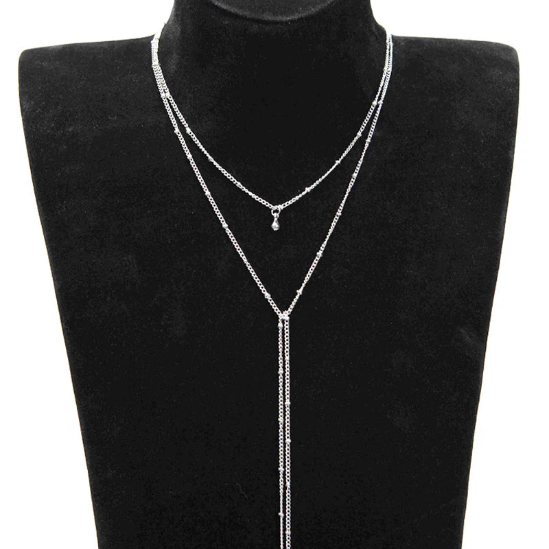 Long Beads Tassel Choker Necklaces
