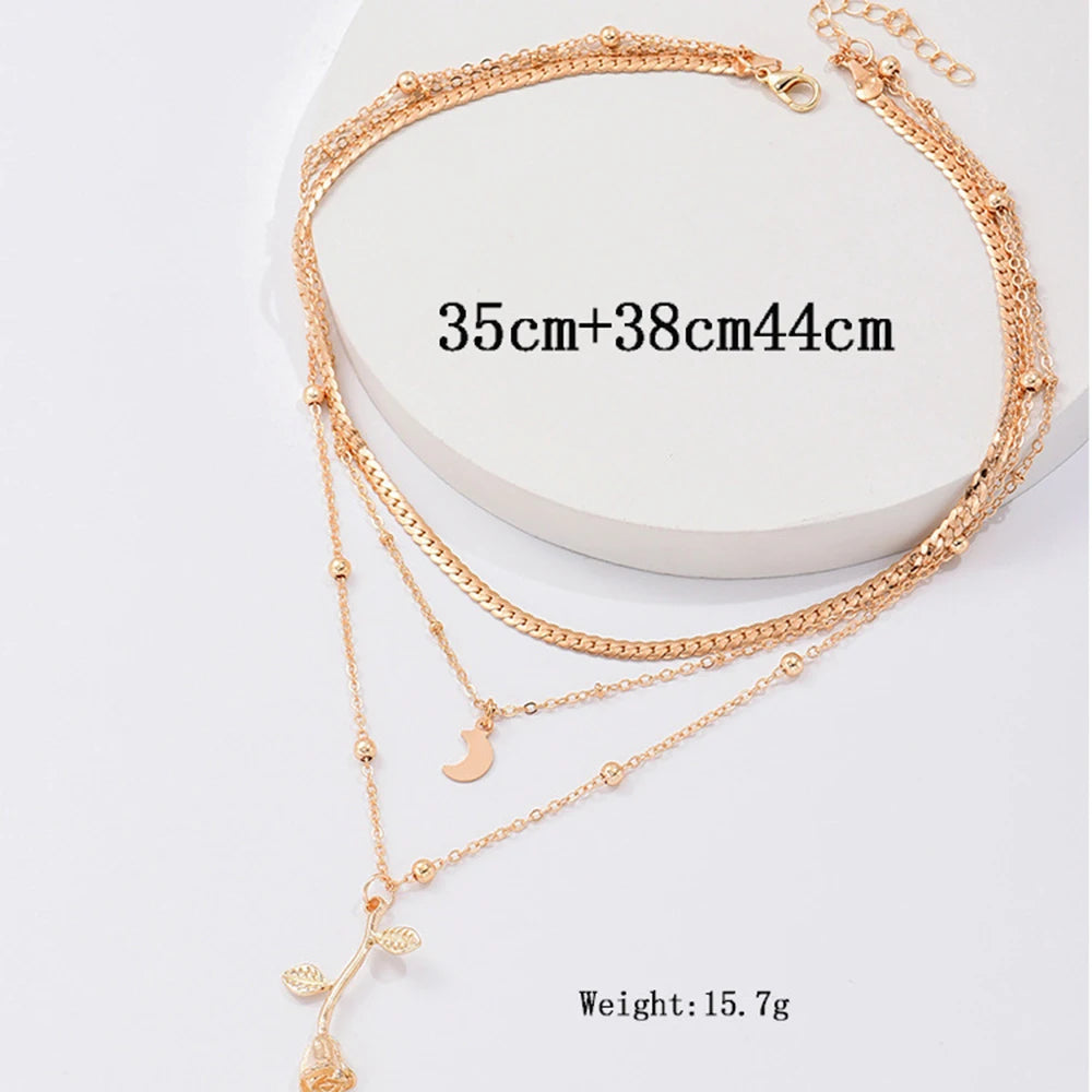 Rose Flower Choker Necklace