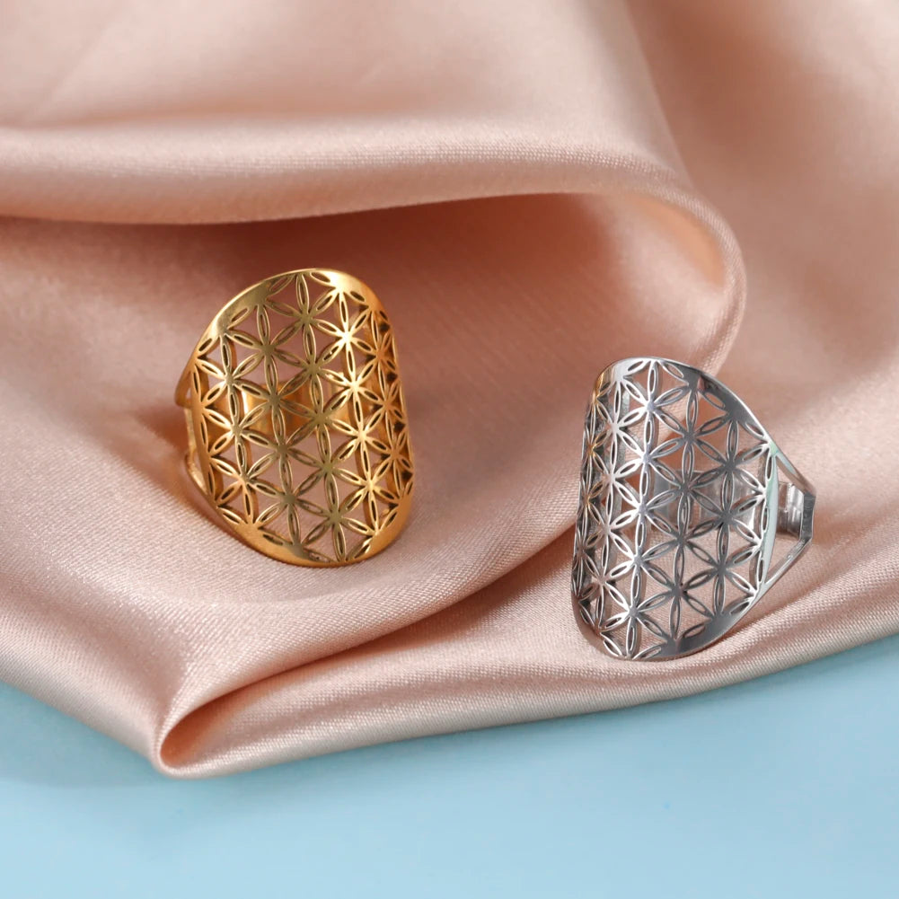 COOLTIME Viking Couple Ring Tree Flower