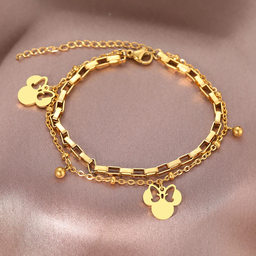 Pendant Bells Beads Layer Chain Bracelet