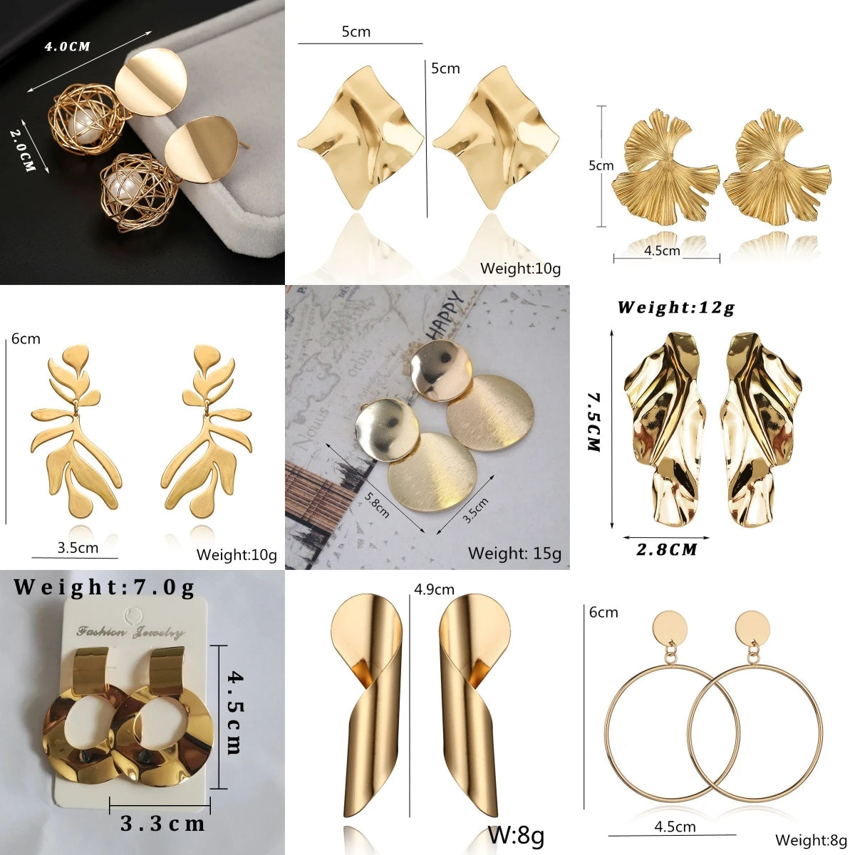 Round Geometric Statement Vintage  Stud Earrings