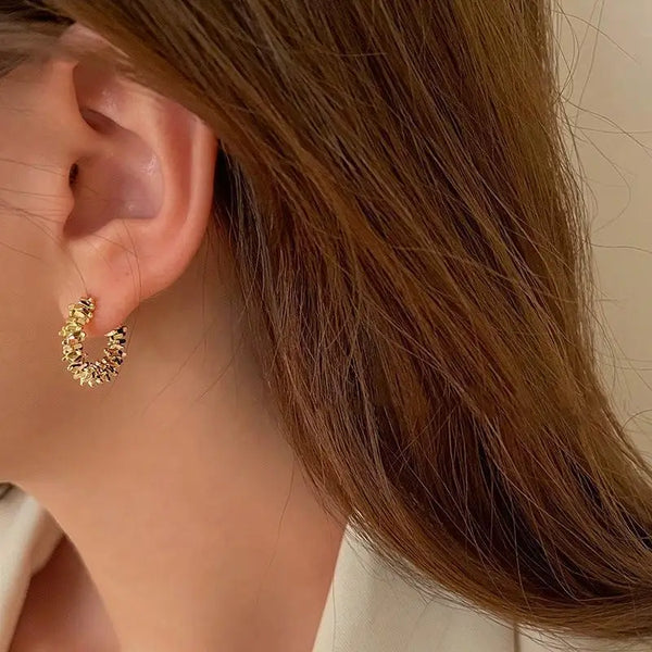 C-Shaped Semicircular Earrings