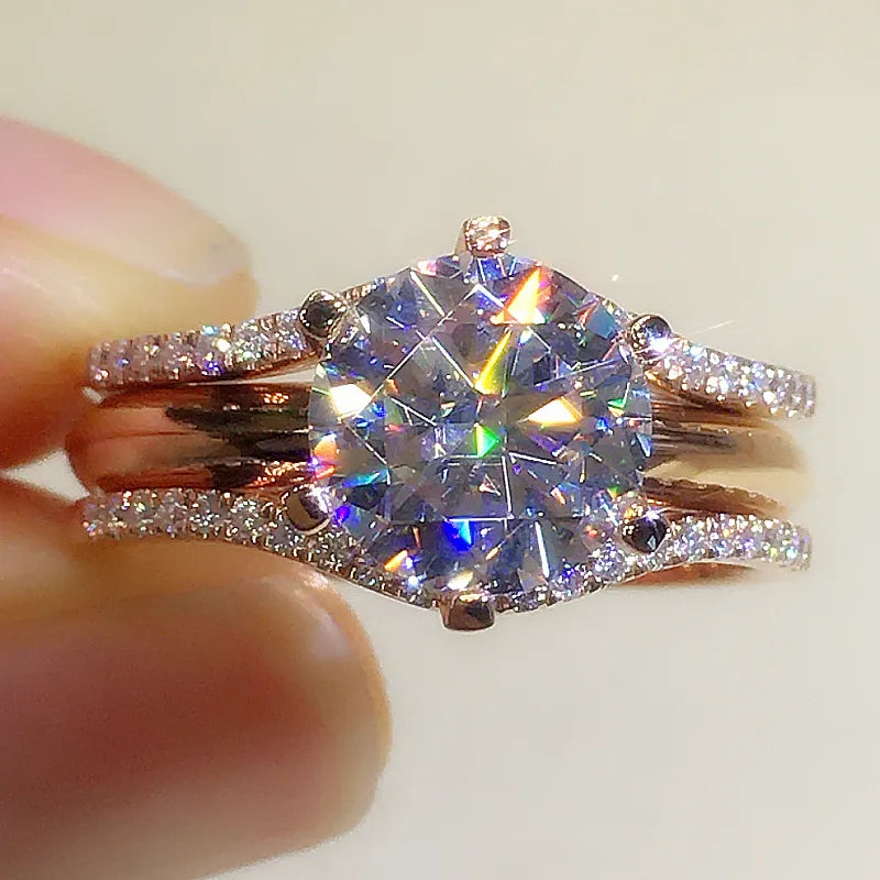 Huitan Unique Rose Gold Color Rings