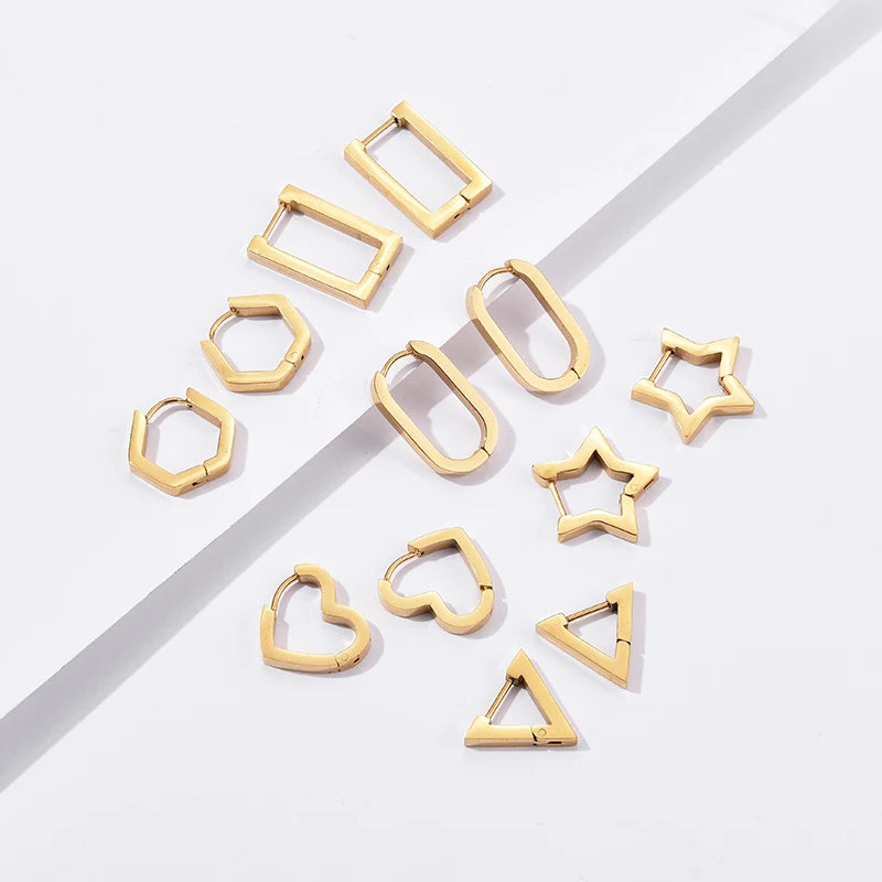 Heart Star Oval Earrings