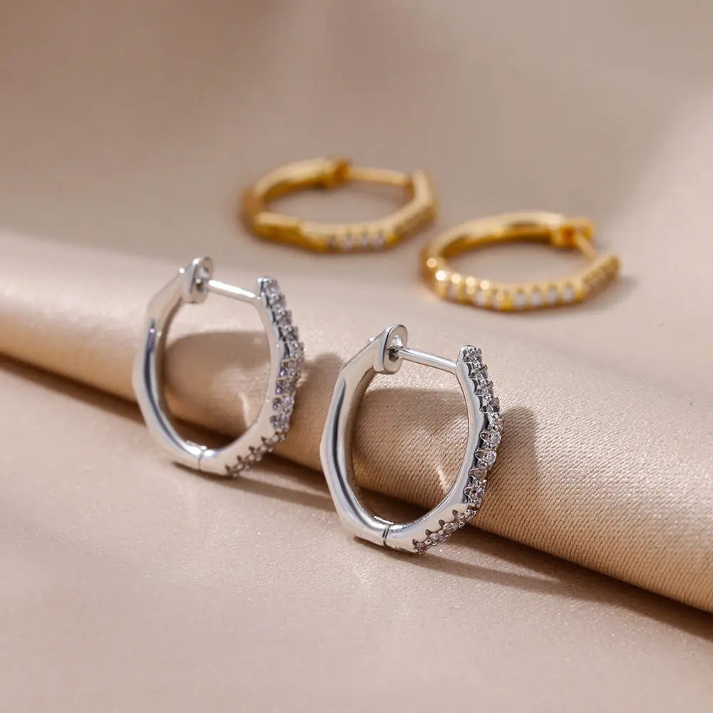 Zircon Polygon Earrings