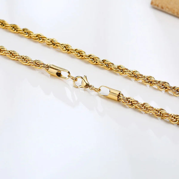 Vnox Dainty Gold Color Rope Chain Necklaces f