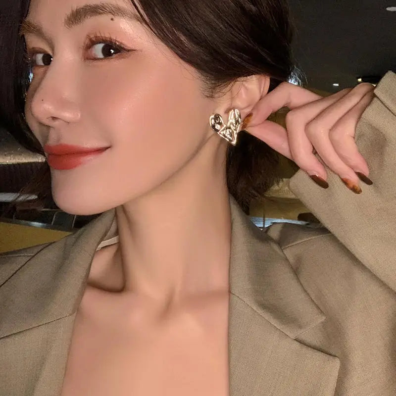 Convex  Heart Earrings