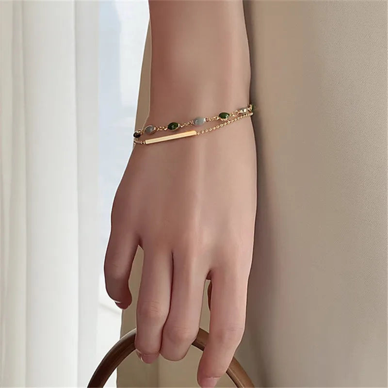 Crystal Charm Bracelets  Double Layered