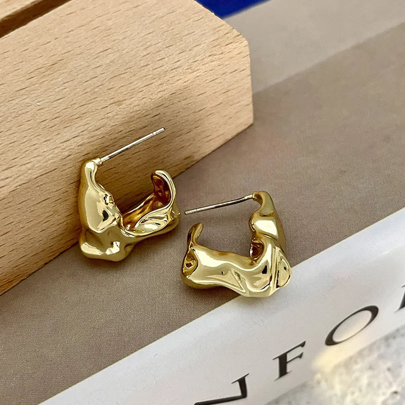 Pleated Lava Earrings