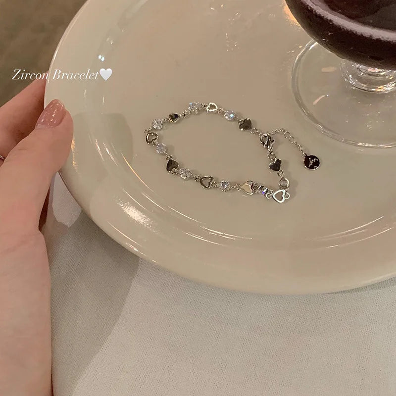 Hollow Heart Delicate Chain Bracelet