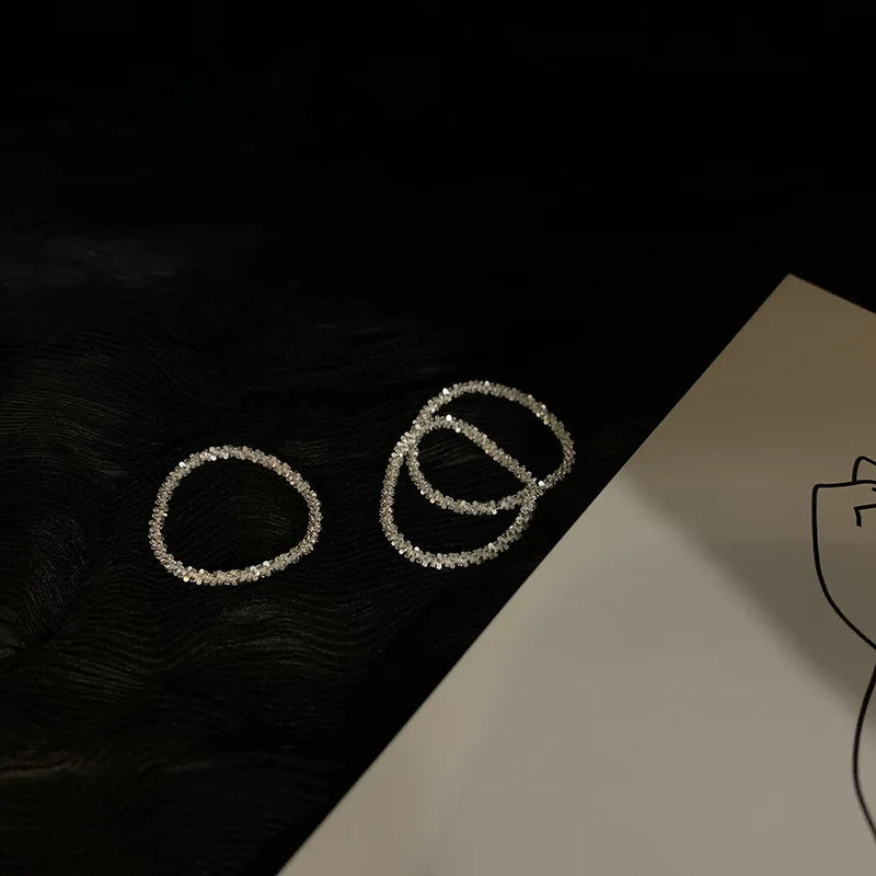 LATS Light Luxury Popular Silver Colour Sparkling Rings